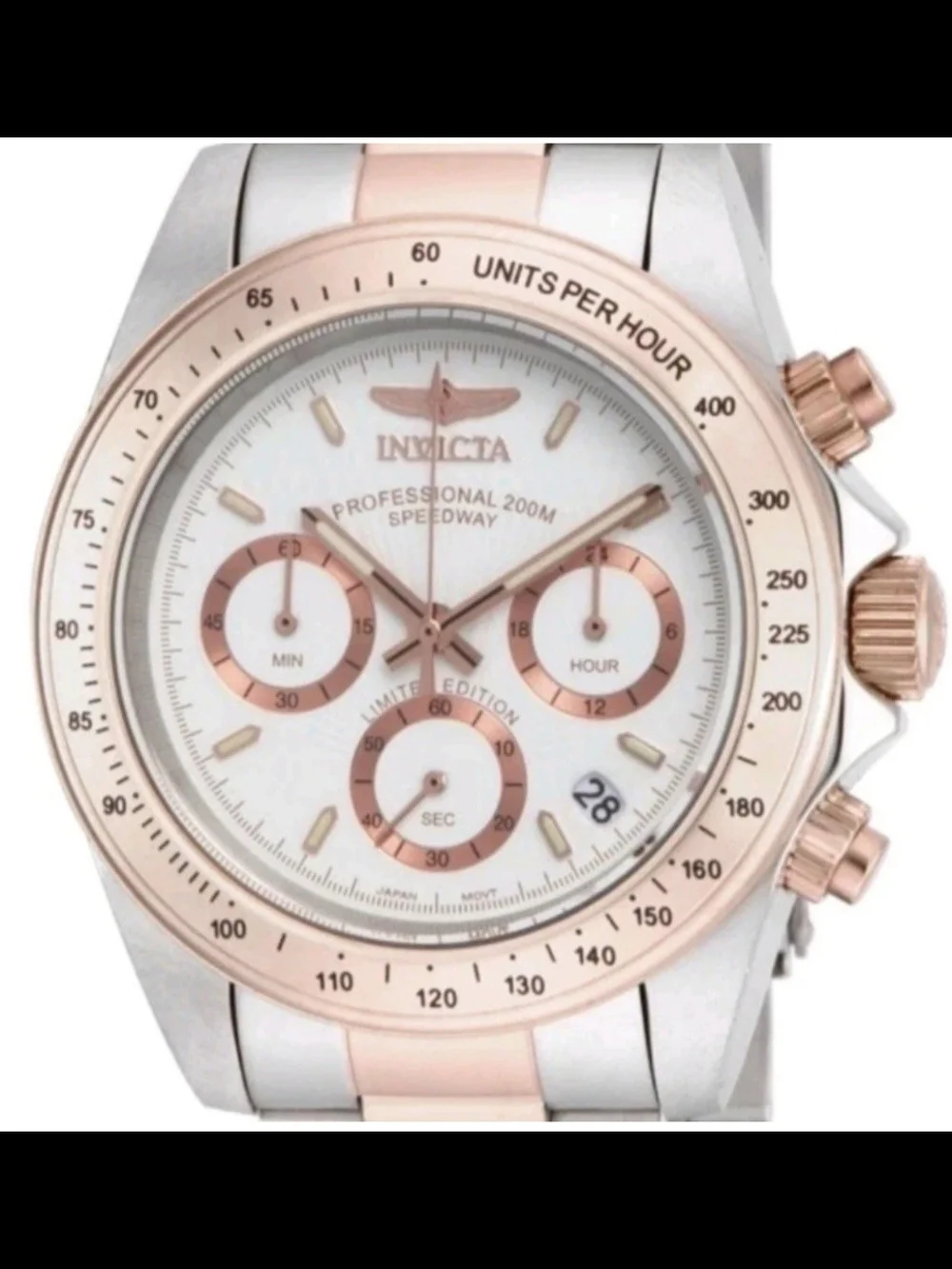 Invicta Speedway ILE6932A Men's Chronograph 39mm Watch Rose Gold White NIB